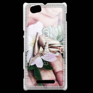 Coque Sony Xperia M Jolie femme avec des ailes de Papillon