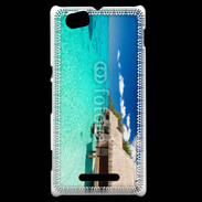 Coque Sony Xperia M Bungalow sur mer tropicale