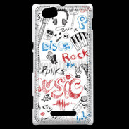 Coque Sony Xperia M Eléments de musique en dessin