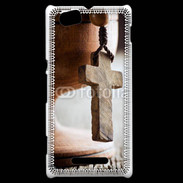 Coque Sony Xperia M Croix en bois 5