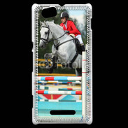 Coque Sony Xperia M Jumping Equitation cheval gris
