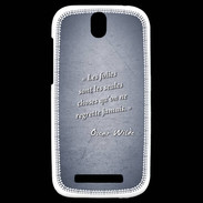 Coque HTC One SV Les Folies Bleu Citation Oscar Wilde