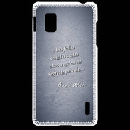 Coque LG Optimus G Les Folies Bleu Citation Oscar Wilde