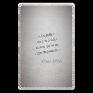 Etui carte bancaire Les Folies Gris Citation Oscar Wilde