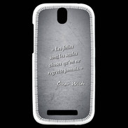 Coque HTC One SV Les Folies Noir Citation Oscar Wilde