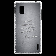 Coque LG Optimus G Les Folies Noir Citation Oscar Wilde
