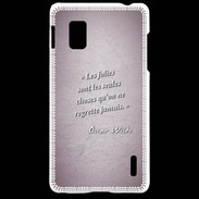 Coque LG Optimus G Les Folies Rose Citation Oscar Wilde
