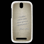 Coque HTC One SV Les Folies Sepia Citation Oscar Wilde