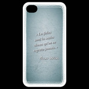Coque iPhone 4 / iPhone 4S Les Folies Turquoise Citation Oscar Wilde