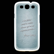 Coque Samsung Galaxy S3 Les Folies Turquoise Citation Oscar Wilde
