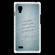 Coque LG Optimus L9 Les Folies Turquoise Citation Oscar Wilde