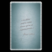 Etui carte bancaire Les Folies Turquoise Citation Oscar Wilde