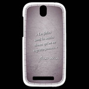Coque HTC One SV Les Folies Violet Citation Oscar Wilde