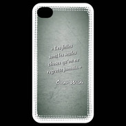 Coque iPhone 4 / iPhone 4S Les Folies Vert Citation Oscar Wilde