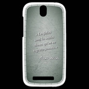 Coque HTC One SV Les Folies Vert Citation Oscar Wilde