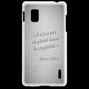 Coque LG Optimus G Pêché stupidité Gris Citation Oscar Wilde
