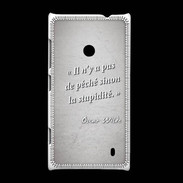 Coque Nokia Lumia 520 Pêché stupidité Gris Citation Oscar Wilde