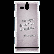 Coque Sony Xperia U Pêché stupidité Rose Citation Oscar Wilde