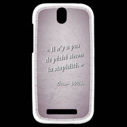 Coque HTC One SV Pêché stupidité Rose Citation Oscar Wilde