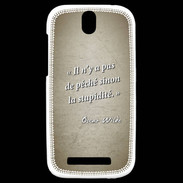 Coque HTC One SV Pêché stupidité Sepia Citation Oscar Wilde