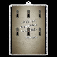 Porte clés Pêché stupidité Sepia Citation Oscar Wilde