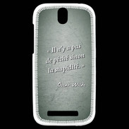 Coque HTC One SV Pêché stupidité Vert Citation Oscar Wilde