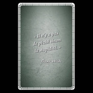 Etui carte bancaire Pêché stupidité Vert Citation Oscar Wilde