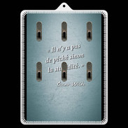 Porte clés Pêché stupidité Turquoise Citation Oscar Wilde