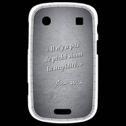 Coque Blackberry Bold 9900 Pêché stupidité Noir Citation Oscar Wilde
