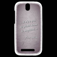 Coque HTC One SV Pêché stupidité Violet Citation Oscar Wilde