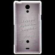 Coque Sony Xperia T Pêché stupidité Violet Citation Oscar Wilde