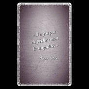 Etui carte bancaire Pêché stupidité Violet Citation Oscar Wilde