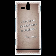 Coque Sony Xperia U Pêché stupidité Rouge Citation Oscar Wilde