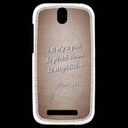 Coque HTC One SV Pêché stupidité Rouge Citation Oscar Wilde