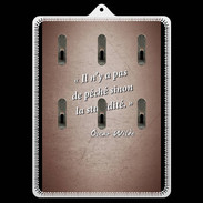 Porte clés Pêché stupidité Rouge Citation Oscar Wilde