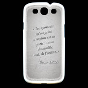 Coque Samsung Galaxy S3 Portrait Ame Gris Citation Oscar Wilde