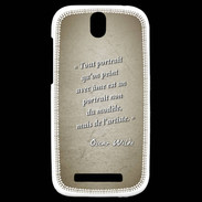 Coque HTC One SV Portrait Ame Sepia Citation Oscar Wilde