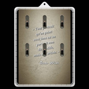 Porte clés Portrait Ame Sepia Citation Oscar Wilde