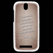 Coque HTC One SV Portrait Ame Rouge Citation Oscar Wilde
