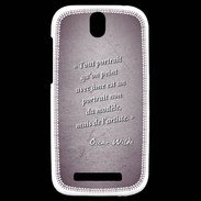 Coque HTC One SV Portrait Ame Violet Citation Oscar Wilde