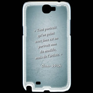 Coque Samsung Galaxy Note 2 Portrait Ame Turquoise Citation Oscar Wilde