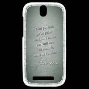 Coque HTC One SV Portrait Ame Vert Citation Oscar Wilde