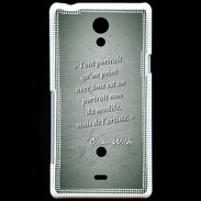 Coque Sony Xperia T Portrait Ame Vert Citation Oscar Wilde