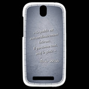 Coque HTC One SV Public génie Bleu Citation Oscar Wilde
