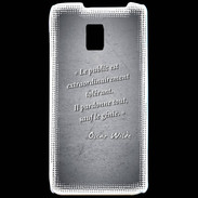 Coque LG P990 Public génie Noir Citation Oscar Wilde