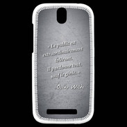Coque HTC One SV Public génie Noir Citation Oscar Wilde