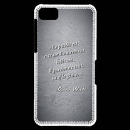 Coque Blackberry Z10 Public génie Noir Citation Oscar Wilde