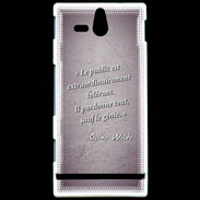 Coque Sony Xperia U Public génie Violet Citation Oscar Wilde