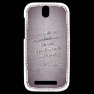 Coque HTC One SV Public génie Violet Citation Oscar Wilde