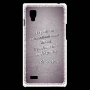 Coque LG Optimus L9 Public génie Violet Citation Oscar Wilde